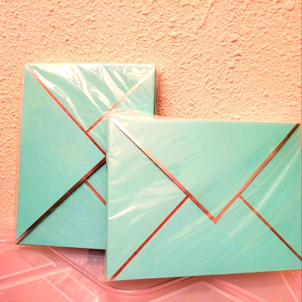 NEW 50 teal blue envelopes for 5in × 7in cards